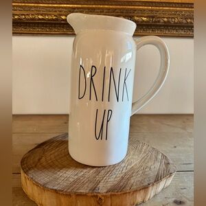 Rae Dunn White Ceramic 'DRINK UP' Pitcher